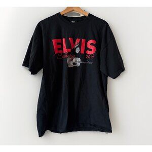 Elvis Presley 2011 Birthday T-Shirt Black & Red Celebration Graceland Official